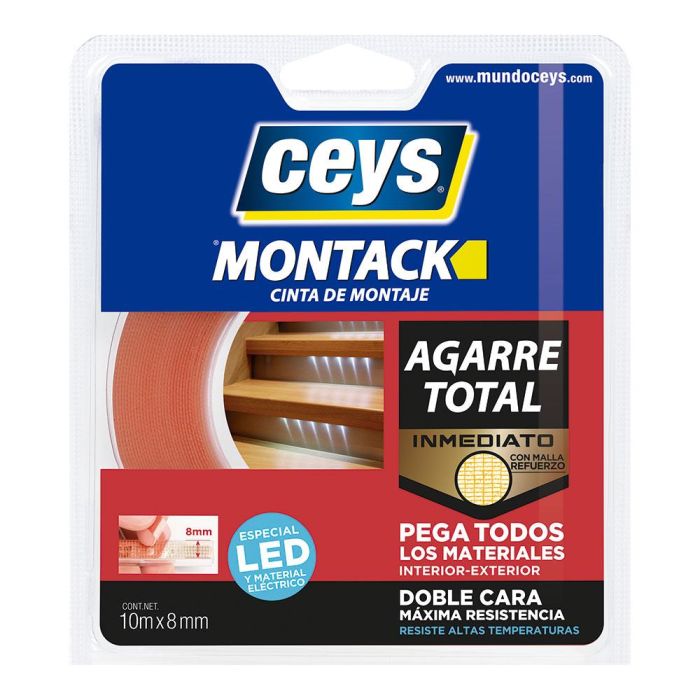 Ceys Cinta leds montack 10 m x 8 mm - Masilla adhesiva para fijación de materiales 0 Ceys Cinta leds montack 10 m x 8 mm - Masilla adhesiva para fijación de materiales 0