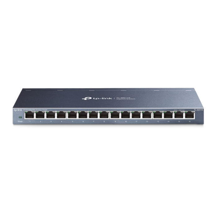 Tp - link Switch 16 Puertos Gigabit No Gestionable, Tecnología Verde, Plug and Play, Caja Metálica