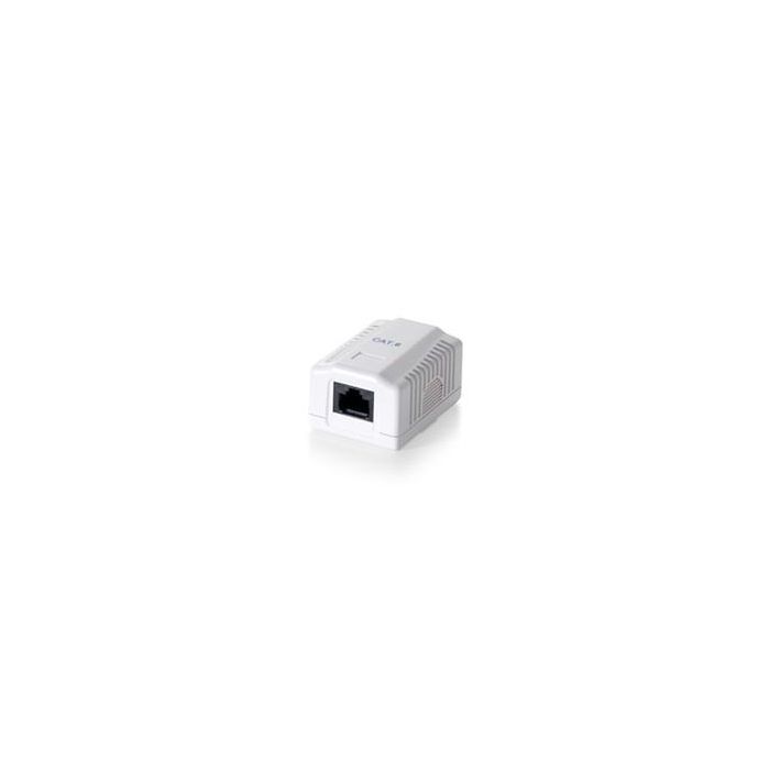 Equip Roseta Superficie RJ45 Cat 6 Utp Contactos Chapados Oro Terminal LSA-IDC Blanco RAL 9010 Certificación Clase E ISO/IEC 11801