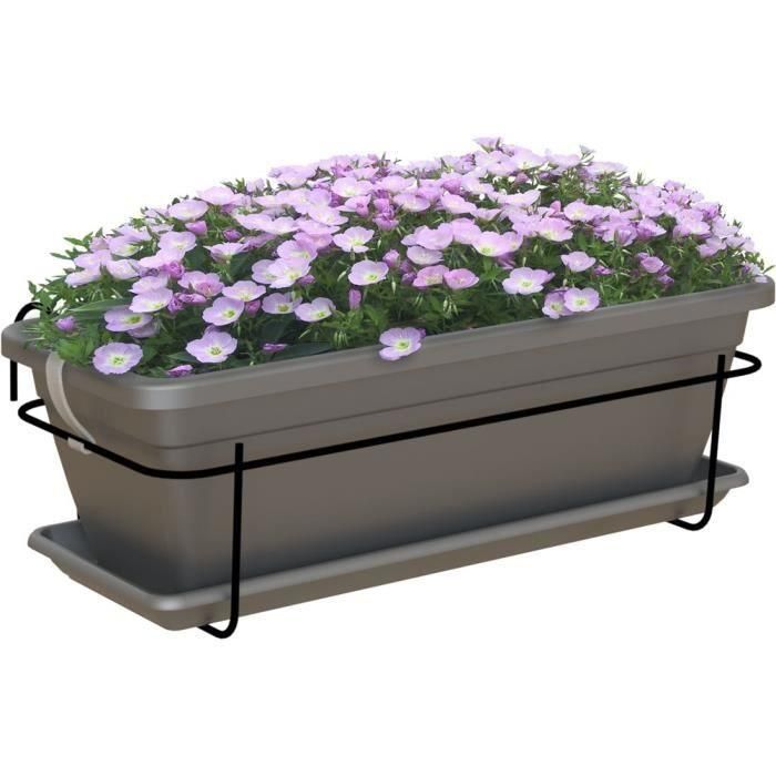 ARTEVASI - Jardinera de balcón venezia kit 50cm antracita 50 x 19,5 x h16,3 cm - 1,13l 1 ARTEVASI - Jardinera de balcón venezia kit 50cm antracita 50 x 19,5 x h16,3 cm - 1,13l 1