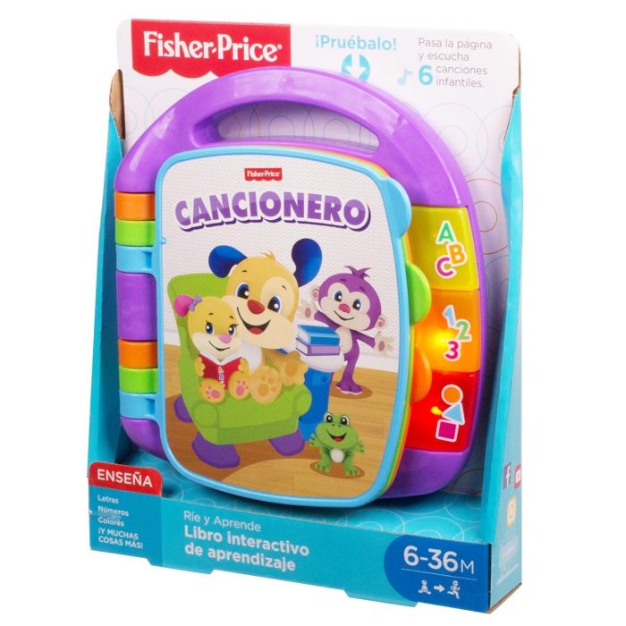 Fisher-Price Frc69 Libro Musical Interactivo Aprendizaje Perrito Ríe y Aprende Letras Números Formas Colores Bebés +6 meses 1 Fisher-Price Frc69 Libro Musical Interactivo Aprendizaje Perrito Ríe y Aprende Letras Números Formas Colores Bebés +6 meses 1