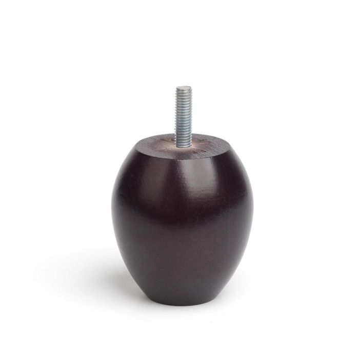 Rei Pata de madera redonda haya wengué mod.457 Ø6,5x7cm para sofás y muebles bajos con fijación atornillada