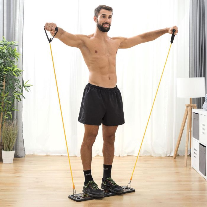 Tabla de Flexiones Push-Up con Bandas de Resistencia y Guía de Ejercicios Pulsher InnovaGoods 12