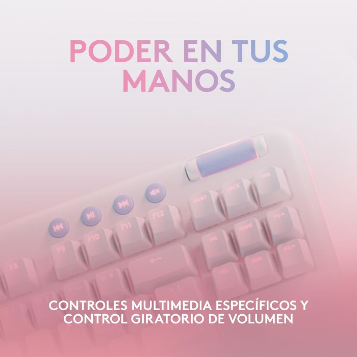 Logitech G G715 Teclado Mecánico Inalámbrico Gaming 87 Teclas QWERTY Español Switches Lineales LIGHTSYNC Blanco con Reposamuñecas 5 Logitech G G715 Teclado Mecánico Inalámbrico Gaming 87 Teclas QWERTY Español Switches Lineales LIGHTSYNC Blanco con Reposamuñecas 5