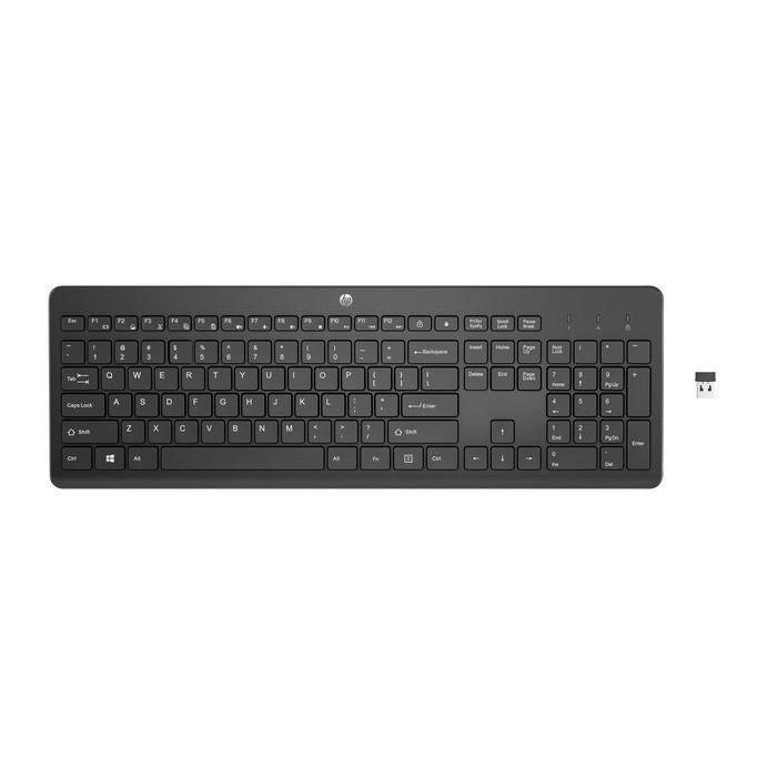 HP 230 Teclado Inalámbrico Negro, Diseño Chiclet Cómodo y Silencioso, Conexión 2.4GHz, Batería Larga Duración - NOR
