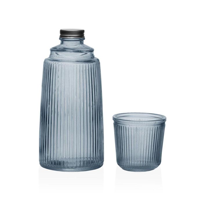Botella de Agua Versa Azul Vidrio Aluminio 10,3 x 26 x 10,3 cm Botella de Agua Versa Azul Vidrio Aluminio 10,3 x 26 x 10,3 cm
