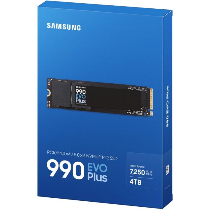 Samsung MZ-V9S4T0BW Disco SSD Interno 990 EVO Plus 4TB M.2 2280 PCIe 5.0/4.0 NVMe Velocidad Lectura 7250 MB/s Compatible PS5 y PC 6