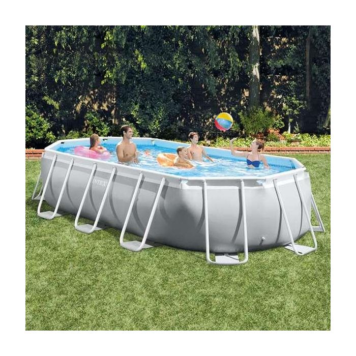 Intex Piscina Ovalada Desmontable Prism Frame 503x274x122 cm con Depuradora, Escalera, Cobertor y Tapiz (13365 Litros) 11