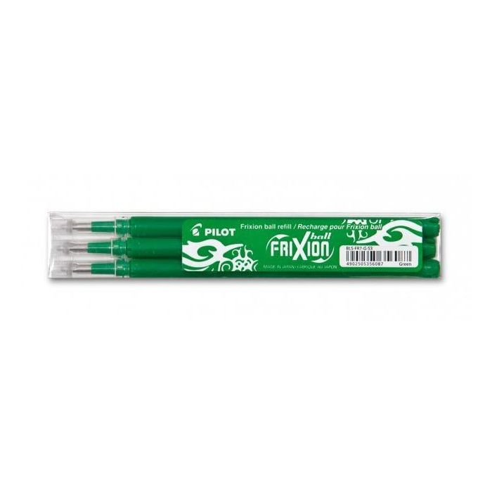 Pilot Recambio Bolígrafo Frixion Ball Clicker Verde, Caja de 3 Unidades, Punta de 0,7 mm, Trazo de 0,4 mm Pilot Recambio Bolígrafo Frixion Ball Clicker Verde, Caja de 3 Unidades, Punta de 0,7 mm, Trazo de 0,4 mm