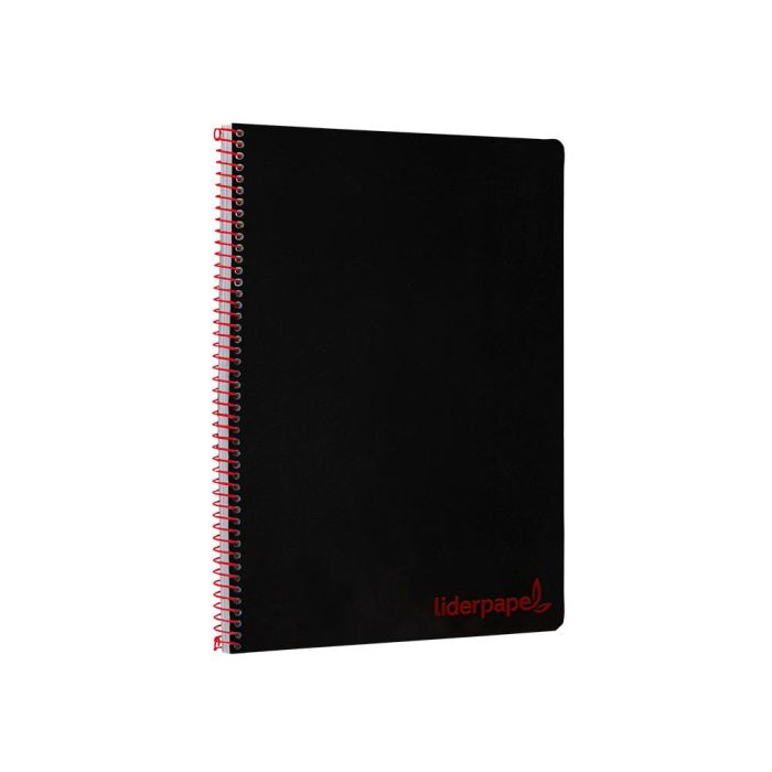 Cuaderno Espiral Liderpapel A4 Wonder Tapa Plastico 80H 90 gr Cuadro 4 mm Con Margen Color Negro 5 unidades 3