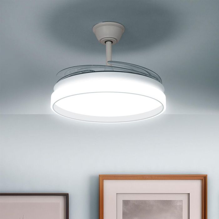 Ventilador de Techo con Luz LED y 4 Aspas Retráctiles Keteez InnovaGoods Blanco 72 W Ø49-104 cm 4