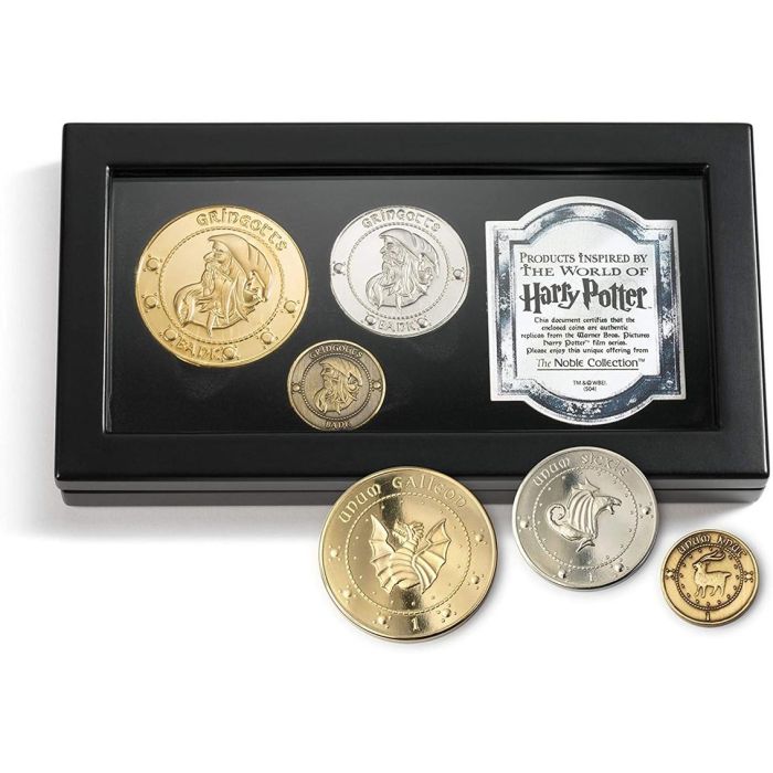The Noble Collection Réplicas Exactas Monedas Gringotts Harry Potter Chapadas Oro 24K Plata Cobre, Presentadas con Certificado 1 The Noble Collection Réplicas Exactas Monedas Gringotts Harry Potter Chapadas Oro 24K Plata Cobre, Presentadas con Certificado 1