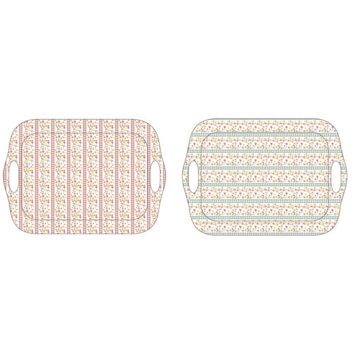 Plato Shabby DKD Home Decor Rosa Azul 28 x 1 x 28 cm (12 Unidades) 1