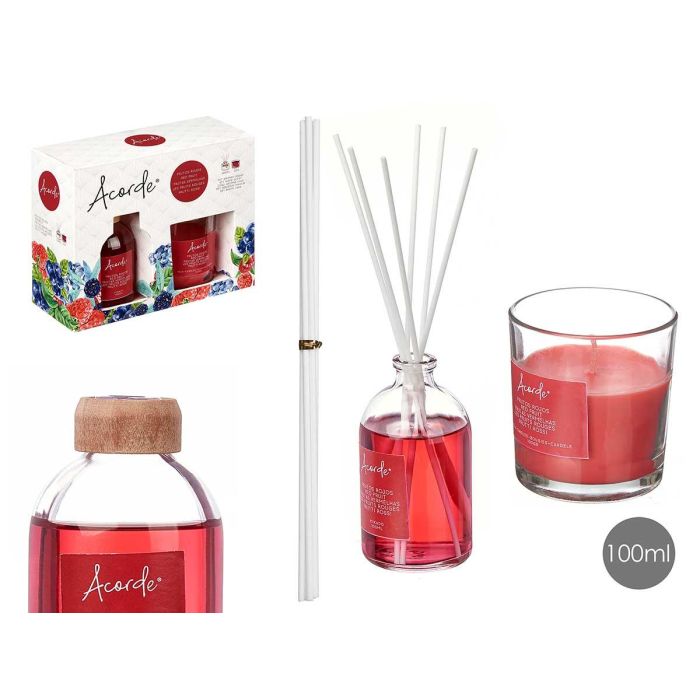 Set Mikado Vela 100 ml 30H Frutos Rojos Acorde 19.2x14.6x7.5 cm (6 Unidades) Set Mikado Vela 100 ml 30H Frutos Rojos Acorde 19.2x14.6x7.5 cm (6 Unidades)