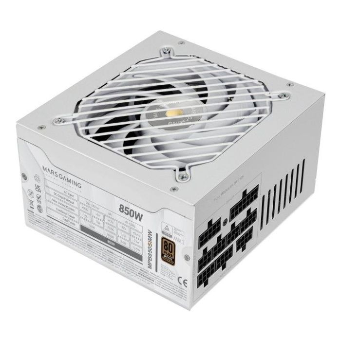 Mars Gaming Fuente de Alimentación MPB850SIMW 850W 80 Plus Bronze Blanca Modular ATX 2