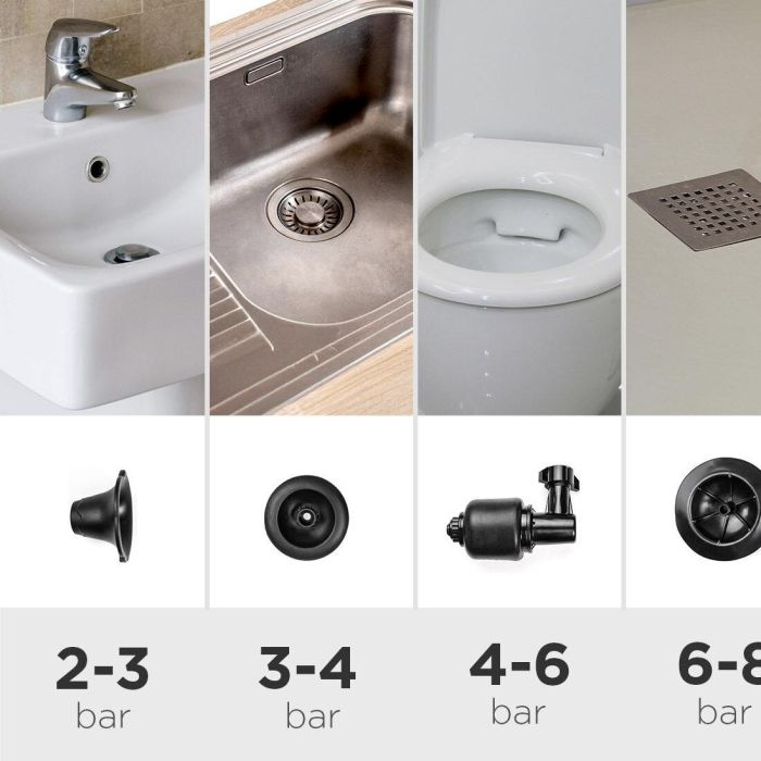 Desatascador de Aire Comprimido de Alta Presión con Accesorios y Manómetro 5 en 1 Jetpro InnovaGoods 7