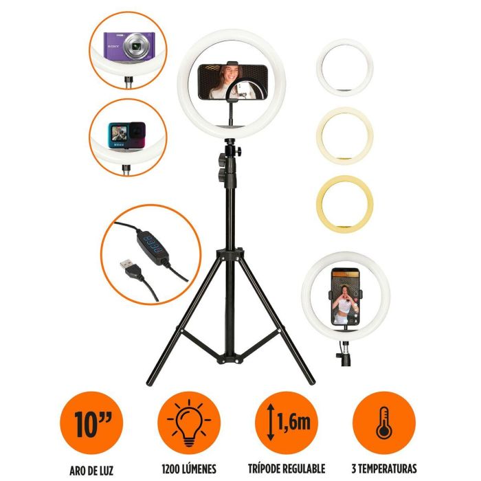 Aro de Luz para Selfie KSIX 10W 9 Aro de Luz para Selfie KSIX 10W 9