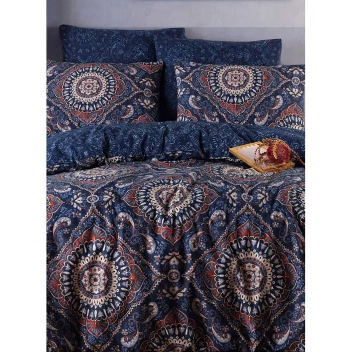 Juego de cama 1 funda nórdica 220x240 cm + 2 fundas de almohada 60x60 cm Azul ASI8683743944620 2