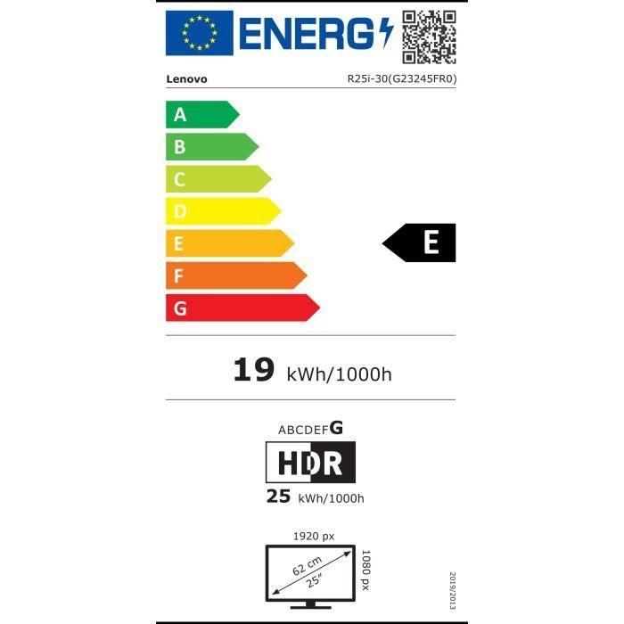 Pantalla de PC para juegos LENOVO Legion R25i-30 - 24,5 IPS FHD 180 Hz (OD) - 0,5 ms - Cable DP - AMDFreeSync Premium 3