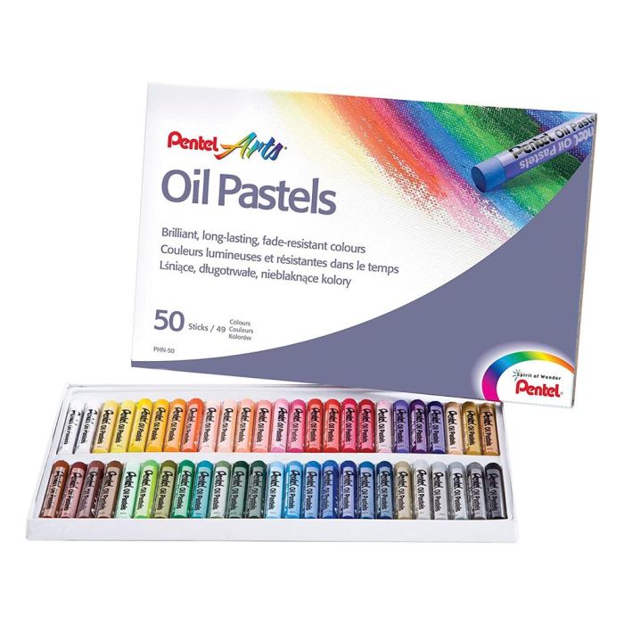 Lapices Pentel Oil Pastel Caja De 50 Colores Surtidos 1