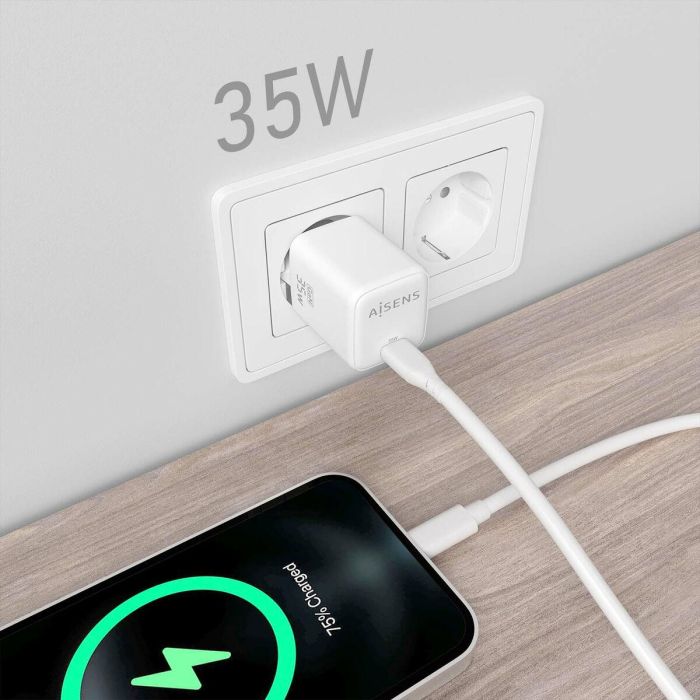 Cargador de Pared Aisens ASCH-35W1P016-W Blanco 35 W (1 unidad) 2 Cargador de Pared Aisens ASCH-35W1P016-W Blanco 35 W (1 unidad) 2