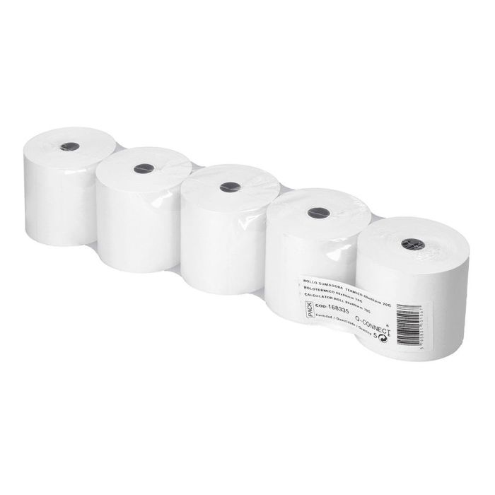 Rollo Sumadora Termico Q-Connect 80 mm Ancho X 80 mm Diametro Sin Bisfenol A Papel De 70 gr-M2 5 unidades 2