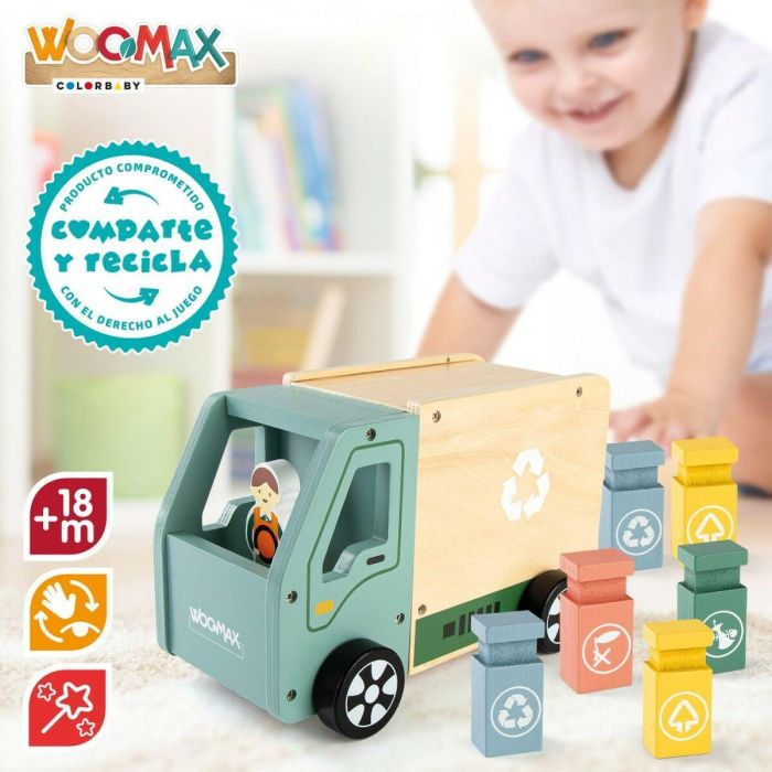 Camión de Basura Woomax Juguete 8 Piezas 24 x 15 x 13,5 cm (4 Unidades) 3