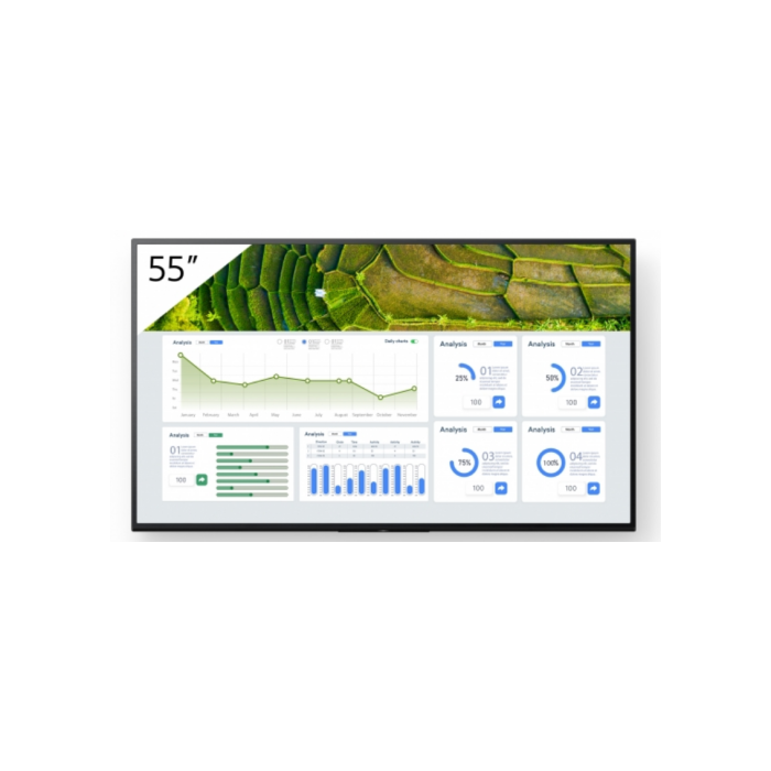 Sony FW-55BZ30L Pantalla de señalización digital LCD 55" 4K Ultra HD 440 cd/m² Wifi Android Negro