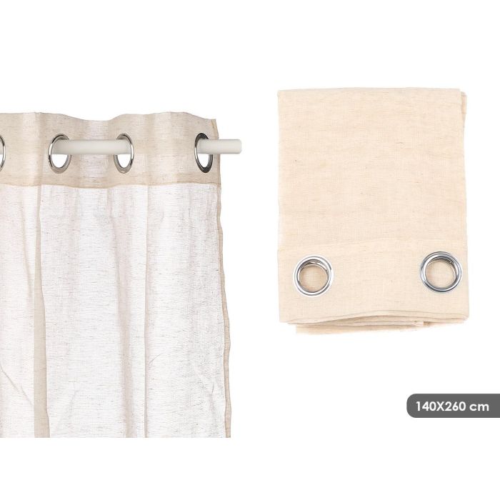 Giftdecor Cortina Beige Transparente, 140x260 cm, Tela de Poliéster y Lino (6 Unidades) Giftdecor Cortina Beige Transparente, 140x260 cm, Tela de Poliéster y Lino (6 Unidades)