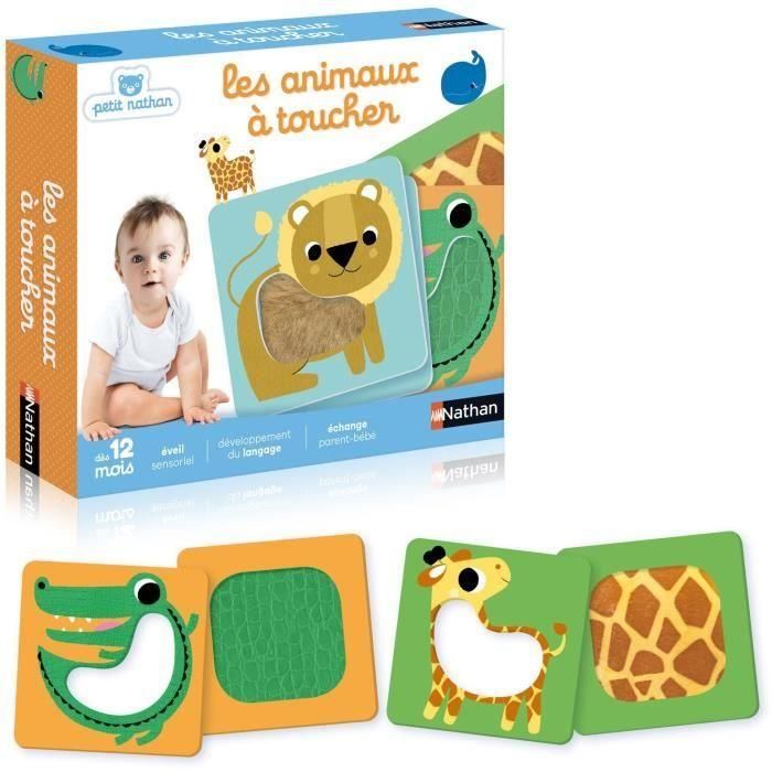 Nathan Animales al Tacto para Bebés - Juego Sensorial Multisensorial con Estimulación Motora y Memoria (+12 Meses) 1