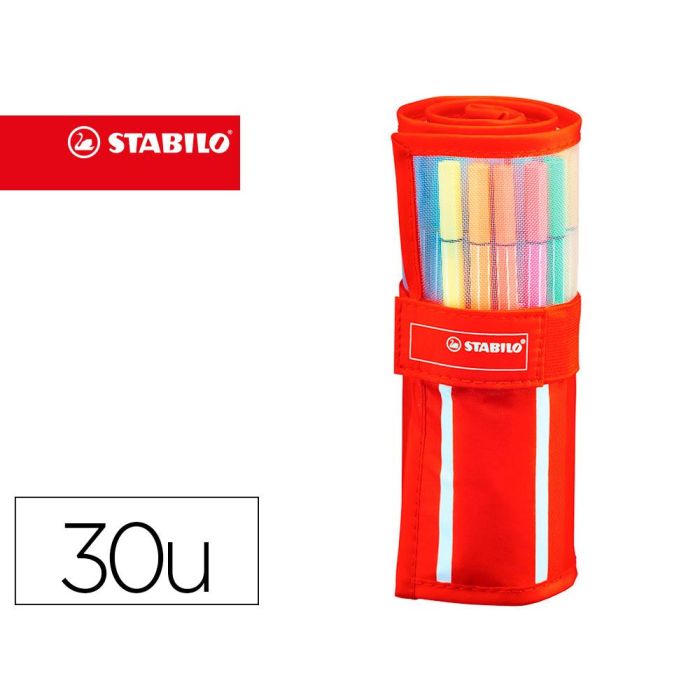 Rotulador Stabilo Acuarelable Pen 68 Estuche De 24 Colores Estandar + 6 Colores Neon