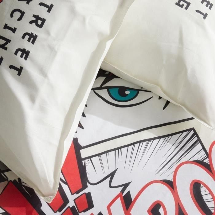 Juego de cama - TODAY - JAVA - 2 personas - 240x220 cm - Algodón - Estampado de carreras callejeras - Blanco 1 Juego de cama - TODAY - JAVA - 2 personas - 240x220 cm - Algodón - Estampado de carreras callejeras - Blanco 1