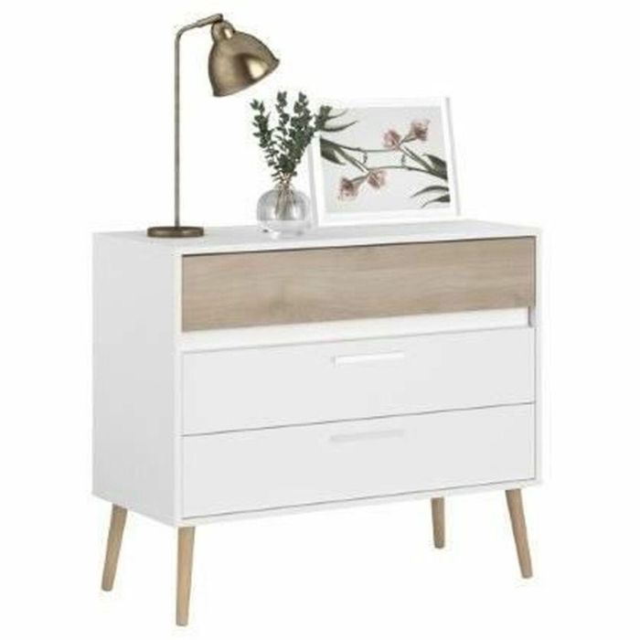 Parisot AALBORG3500CO3T Cómoda AALBORG 3 cajones Blanco Estilo escandinavo 90,8 x 40 x 77,5 2 Parisot AALBORG3500CO3T Cómoda AALBORG 3 cajones Blanco Estilo escandinavo 90,8 x 40 x 77,5 2
