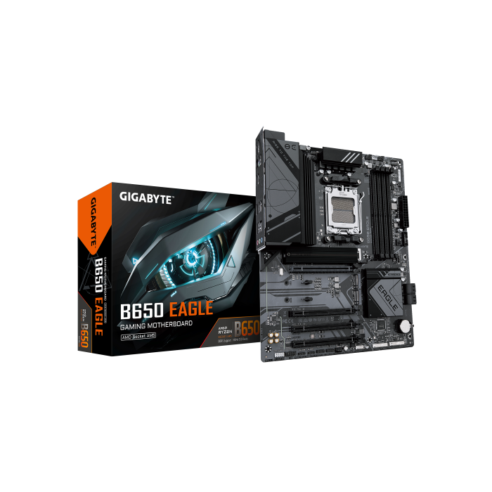 Gigabyte PLACA B650 EAGLE AM5, AMD Ryzen 7000/8000/9000, DDR5 7600MHz, HDMI 2.1, DisplayPort 1.4, 4xSATA3, 3xM.2, ATX - 9MB65EG-00-G10 Gigabyte PLACA B650 EAGLE AM5, AMD Ryzen 7000/8000/9000, DDR5 7600MHz, HDMI 2.1, DisplayPort 1.4, 4xSATA3, 3xM.2, ATX - 9MB65EG-00-G10
