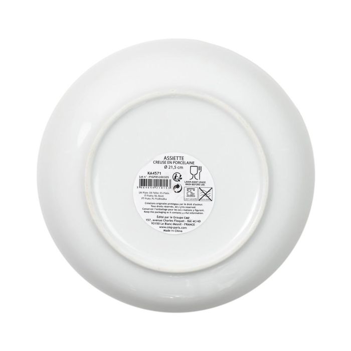 Home Deco Factory Plato Hondo Lounge Con Ribete Dorado 21cm 1