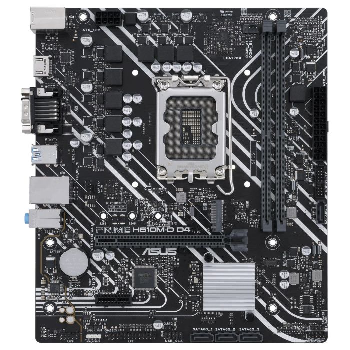 ASUS 90MB1A00-M0EAY0 Placa Base H610M-D D4 para Intel 1700, 2x DDR4, HDMI, M.2, PCIe 3.0, 4x SATA3, USB3.2 MATX 1