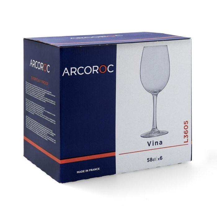 Arcoroc Copa Vino Vina Vidrio Transparente 58 cL Set de 6 Copas - Fabricado en Francia 3