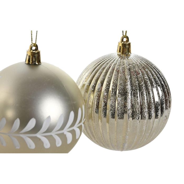 Bola Decoracion Navidad Moderna DKD Home Decor Dorado Plateado 16 x 24 x 16 cm Set de 12 (2 Unidades) 2