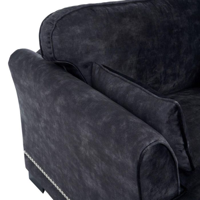 Sofá Chaise Longue Gris Oscuro Tejido 114 X 155 X 92 cm
