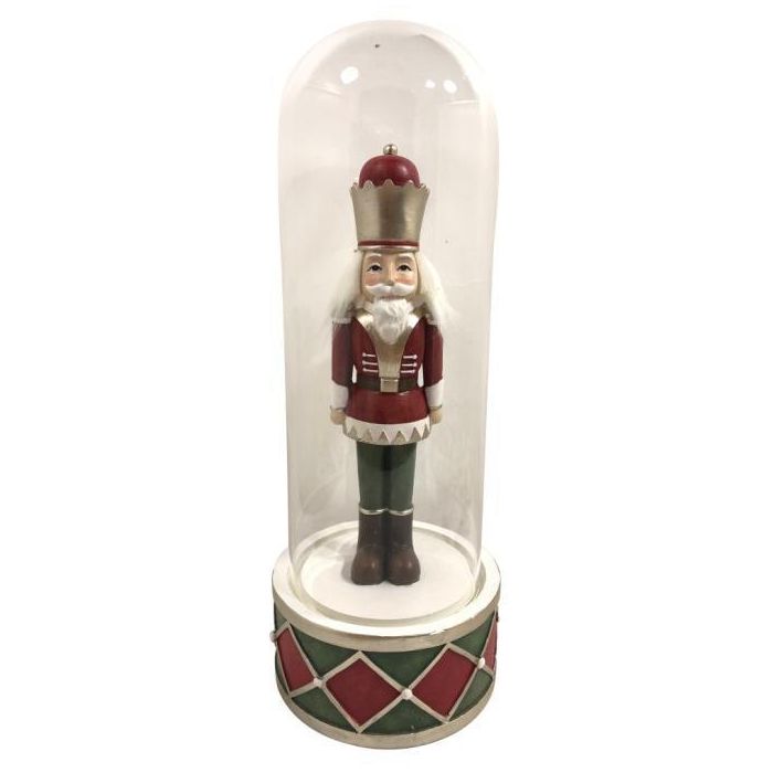 DKD Home Decor Figura de Navidad Cascanueces Tradicional de Resina y Cristal 10x26x10 cm (Set de 2)