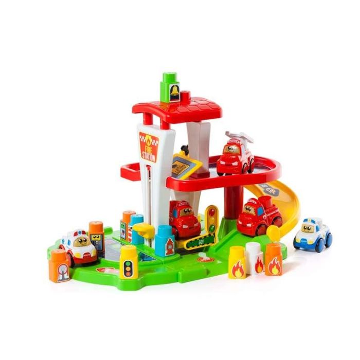 Juego construcción estación de bomberos con coche electrónico, luz y sonido 53x31x31 cms 13 Juego construcción estación de bomberos con coche electrónico, luz y sonido 53x31x31 cms 13