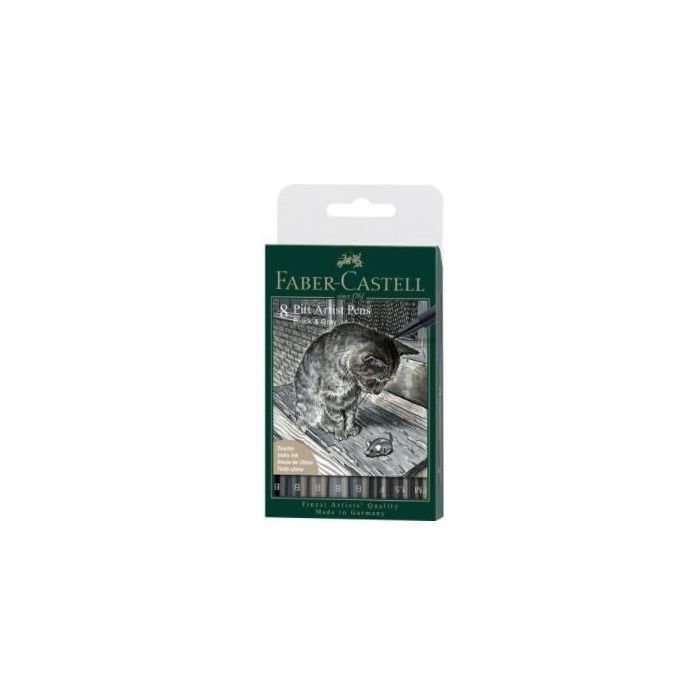 FABER-CASTELL Tuschest. Pitt Artist Pen Grey&Black 8er 0 FABER-CASTELL Tuschest. Pitt Artist Pen Grey&Black 8er 0