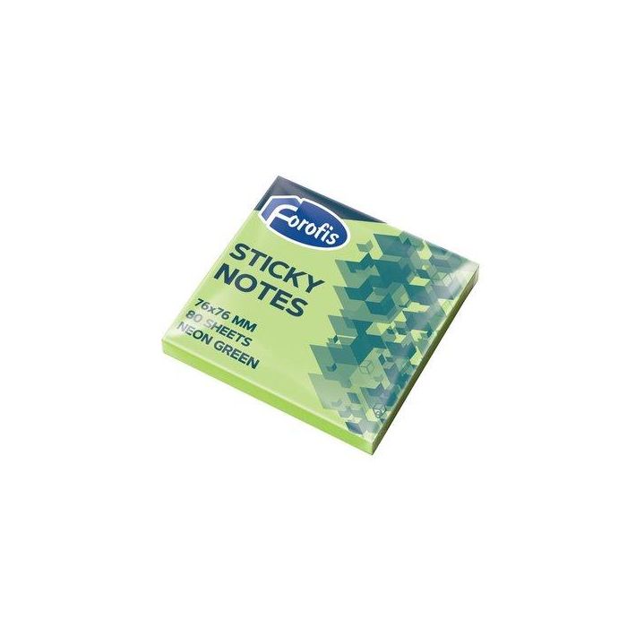 Taco Notas Forofis 80H 76X76 Verde Neon 12 unidades