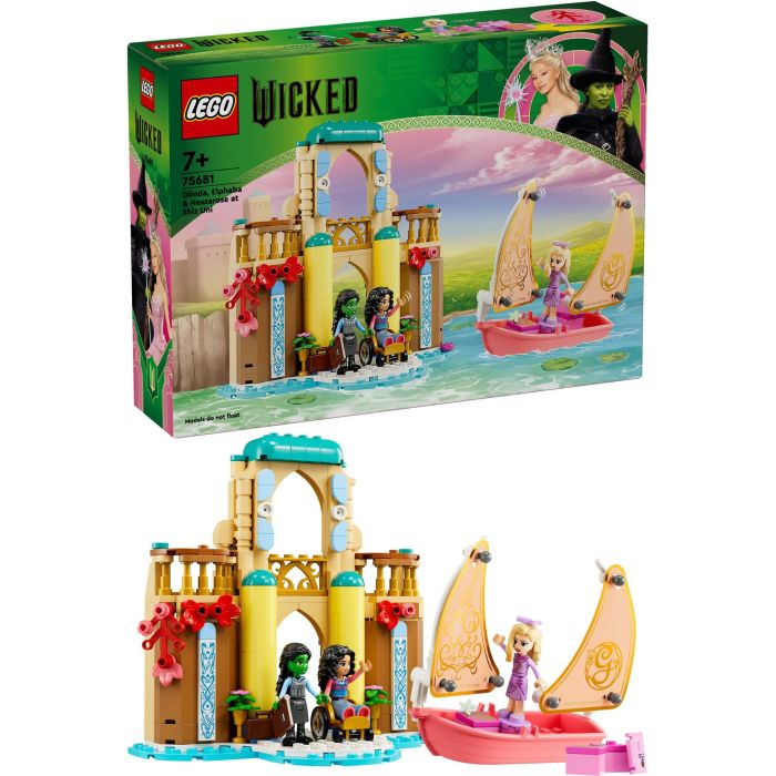 LEGO 75681 Glinda, Elphaba y Nessarose en Shiz University Set de Construcción de Fantasía, Edificio 2 plantas, Balcones, Sala Libros, Accesorios Oz +7 años 2