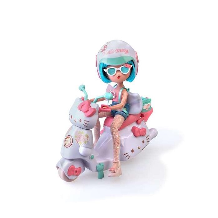 Muñeca articulada hello kitty pretty pink con scooter.19,5 cm 2 Muñeca articulada hello kitty pretty pink con scooter.19,5 cm 2