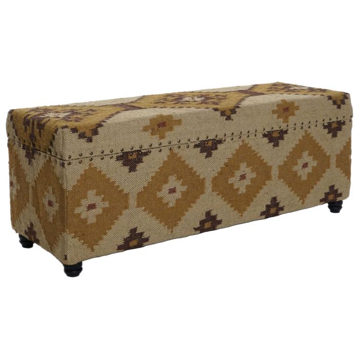 Arcón Home ESPRIT Beige Mostaza Algodón 120 x 40 x 45 cm