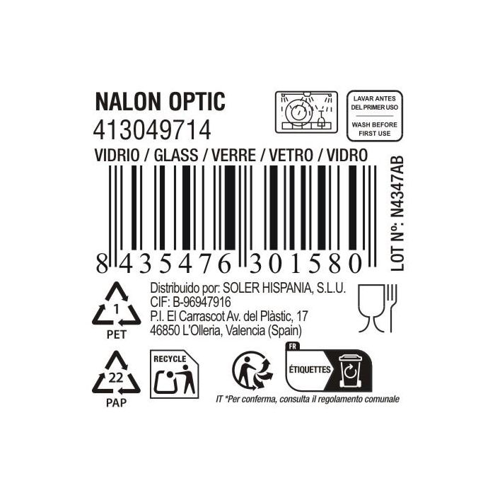 Vaso Nalon Optic 400 cc - Inde (36 Unidades) 5 Vaso Nalon Optic 400 cc - Inde (36 Unidades) 5