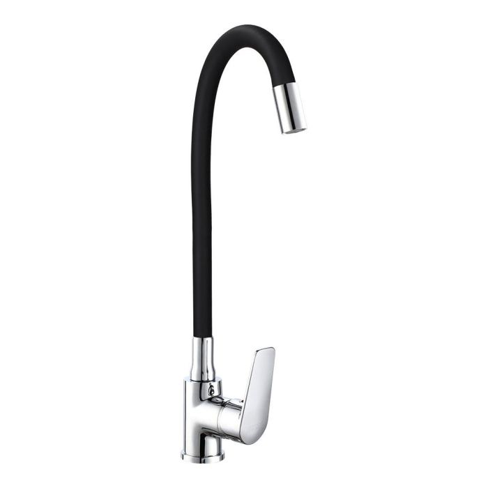 Grifo cocina monomando baiona caño flexible negro 1