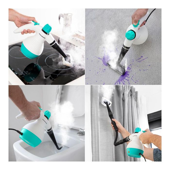 Vaporeta de Mano Multiusos con Accesorios 9 en 1 Steany InnovaGoods 0,35 L 3 Bar 1000W 6 Vaporeta de Mano Multiusos con Accesorios 9 en 1 Steany InnovaGoods 0,35 L 3 Bar 1000W 6