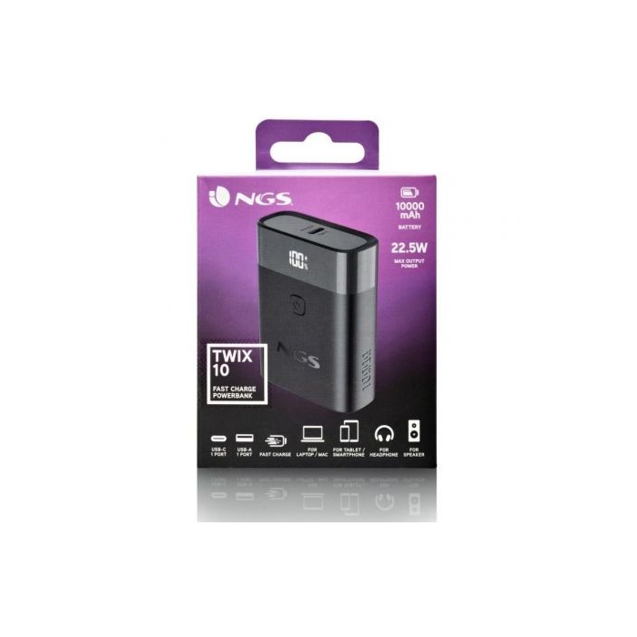 Powerbank 10000mAh NGS TWIX10/ 22.5W/ Negra 3